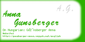 anna gunsberger business card